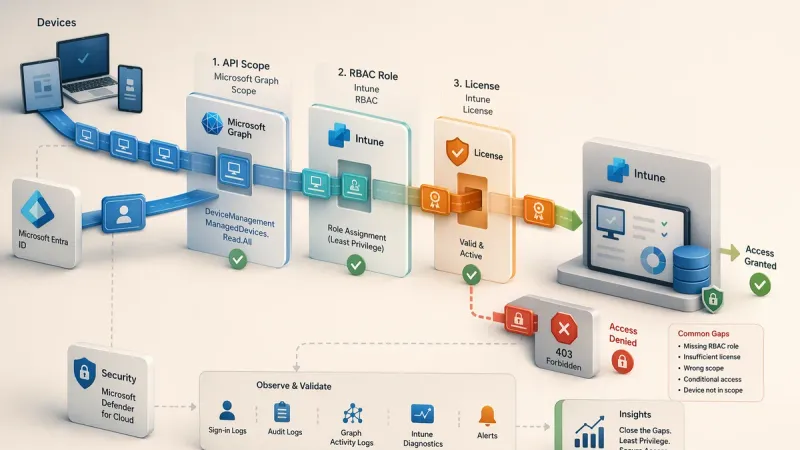 Editorial illustration representing Intune.