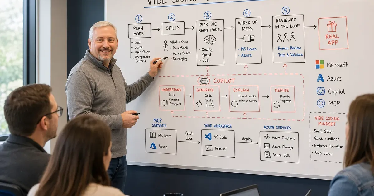 Cinematic enterprise hero image representing Vibe Coding — an AI innovation lab bathed in soft volumetric light.